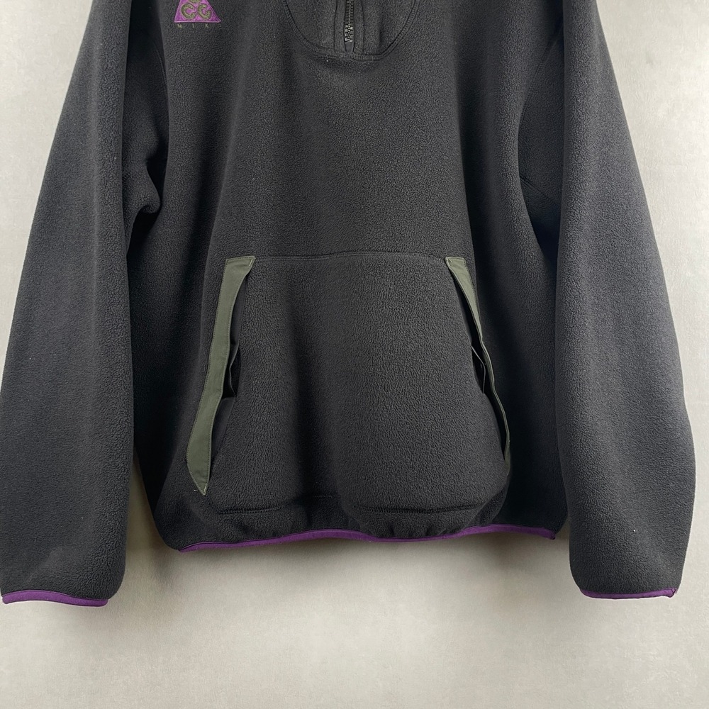 Nike ACG Mens Half Zip Sherpa Fleece Hoodie Black Purple AJ1987-010 M Gorpcore - Picture 5 of 11
